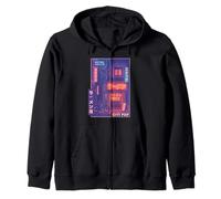 Retro Giappone Vita notturna Ramen Vicolo Kawaii City Pop Felpa con Cappuccio