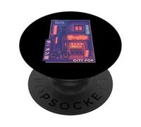 Retro Giappone Vita notturna Ramen Vicolo Kawaii City Pop PopSockets PopGrip Adesivo