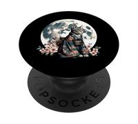 Retro giapponese estetica gatto Ninja Art PopSockets PopGrip Adesivo