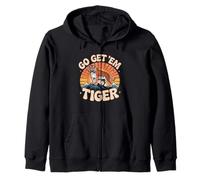 Retro Go Get'Em Tiger - Gatto Motivazionale Felpa con Cappuccio