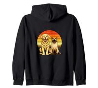 Retro Golden Retriever Siamese Cat Amicizia Felpa con Cappuccio