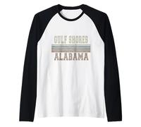 Retro Golfo Shores Alabama Maglia con Maniche Raglan