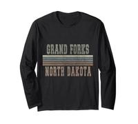 Retro Grand Forks Nord Dakota Maglia a Manica