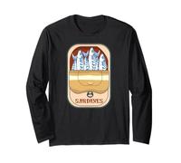 Retro Graphic Sardines Tinned Fish for Men And Women Maglia a Manica