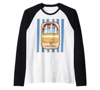 Retro Graphic Sardines Tinned Fish for Men And Women Maglia con Maniche Raglan
