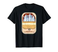 Retro Graphic Sardines Tinned Fish for Men And Women Maglietta