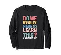 Retro Groovy Back to School Student Vibes Vintage Style Maglia a Manica