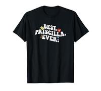Retro Groovy Best Priscilla Ever First Name Festa della Mamma Maglietta
