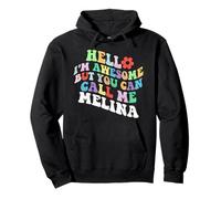 Retro Groovy Ciao sono fantastico ma puoi chiamarmi Melina Felpa con Cappuccio
