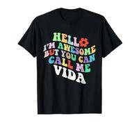Retro Groovy Ciao sono fantastico ma puoi chiamarmi Vida Maglietta