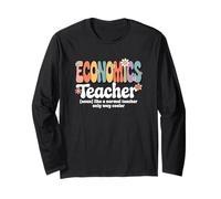 Retro Groovy Economia Insegnante Finanza Mercato Monetario Scuola Maglia a Manica