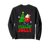 Retro Groovy Feelin' Jolly Albero di Natale E Hot Cocoa Xmas Felpa