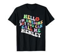 Retro Groovy Hello Sono fantastico ma puoi chiamarmi Henley Maglietta