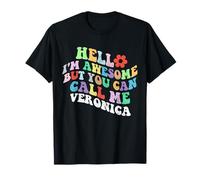 Retro Groovy Hello Sono fantastico ma puoi chiamarmi Veronica Maglietta