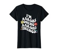 Retro Groovy Im Aarohi Doing Aarohi Things Divertente Madre Maglietta