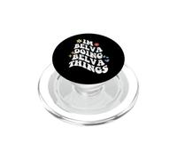 Retro Groovy Im Belva Doing Belva cose divertente festa della mamma PopSockets PopGrip per MagSafe