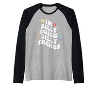 Retro Groovy Im Billy Doing Billy Things Divertente Festa della Mamma Maglia con Maniche Raglan