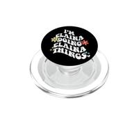 Retro Groovy Im ELAINA Doing ELAINA Things Funny Mother PopSockets PopGrip per MagSafe
