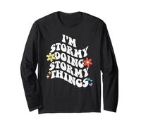 Retro Groovy Im Stormy Doing Stormy Things Funny Mother Maglia a Manica