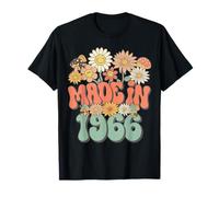 Retro Groovy Made in 1966 Floral Hippie Daisy 60th Birthday Maglietta