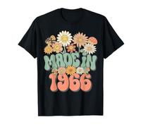 Retro Groovy Made in 1966 Floral Hippie Daisy 60th Birthday Maglietta