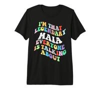Retro Groovy Maia Personal First Name Funny Mothers Day Maglietta Premium