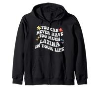 Retro Groovy Non puoi mai Avere Troppa Latina nella Tua Vita Felpa con Cappuccio