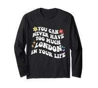 Retro Groovy non puoi mai avere troppa Londra nella tua vita Maglia a Manica