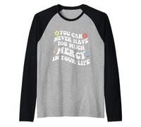 Retro Groovy Non puoi mai avere troppa misericordia nella tua vita Maglia con Maniche Raglan