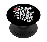 Retro Groovy odio essere sexy ma vengo da Maine State Girl PopSockets PopGrip Adesivo