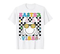 Retro Groovy Pasqua Vibes Ragazze Donne Bambini Pasqua Coniglietto Maglietta