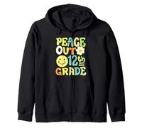 Retro Groovy Peace Out 12th Grade Dodicesimo Grado Ragazze Ragazzi Felpa con Cappuccio