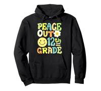 Retro Groovy Peace Out 12th Grade Dodicesimo Grado Ragazze Ragazzi Felpa con Cappuccio