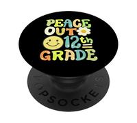 Retro Groovy Peace Out 12th Grade Dodicesimo Grado Ragazze Ragazzi PopSockets PopGrip Adesivo