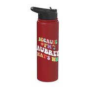 Retro Groovy perché sono Aubrey Ecco perché un nome personalizzato divertente Stainless Steel Insulated Water Bottle