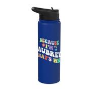 Retro Groovy perché sono Aubrey Ecco perché un nome personalizzato divertente Stainless Steel Insulated Water Bottle