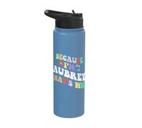 Retro Groovy perché sono Aubrey Ecco perché un nome personalizzato divertente Stainless Steel Insulated Water Bottle