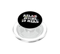 Retro Groovy Relax DIVINE Is Here Funny Mother's Day Nome PopSockets PopGrip per MagSafe