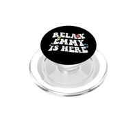 Retro Groovy Relax Emmy Is Here Funny Mother's Day Nome PopSockets PopGrip per MagSafe