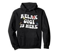 Retro Groovy Relax Gigi Is Here Funny Mother's Day Nome Felpa con Cappuccio