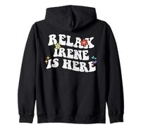Retro Groovy Relax Irene Is Here Funny Mother's Day Nome Felpa con Cappuccio