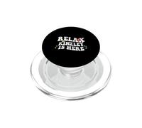Retro Groovy Relax KINZLEY Is Here Funny Mother's Day Nome PopSockets PopGrip per MagSafe