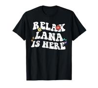 Retro Groovy Relax Lana Is Here Divertente Festa della Mamma Nome Maglietta