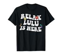 Retro Groovy Relax Lulu Is Here Funny Mother's Day Nome Maglietta