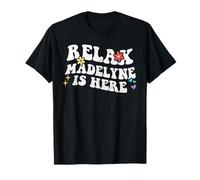 Retro Groovy Relax Madelyne Is Here Funny Mother's Day Nome Maglietta