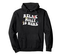 Retro Groovy Relax Milly Is Here Funny Mother's Day Nome Felpa con Cappuccio