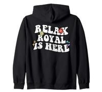 Retro Groovy Relax Royal Is Here Funny Mother's Day Nome Felpa con Cappuccio