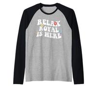 Retro Groovy Relax Royal Is Here Funny Mother's Day Nome Maglia con Maniche Raglan