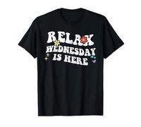 Retro Groovy Relax WEDNESDAY Is Here Funny Mother's Day Nome Maglietta