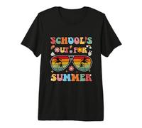 Retro Groovy School è Fuori per i Bambini Insegnanti di Laurea Estiva Maglietta Premium